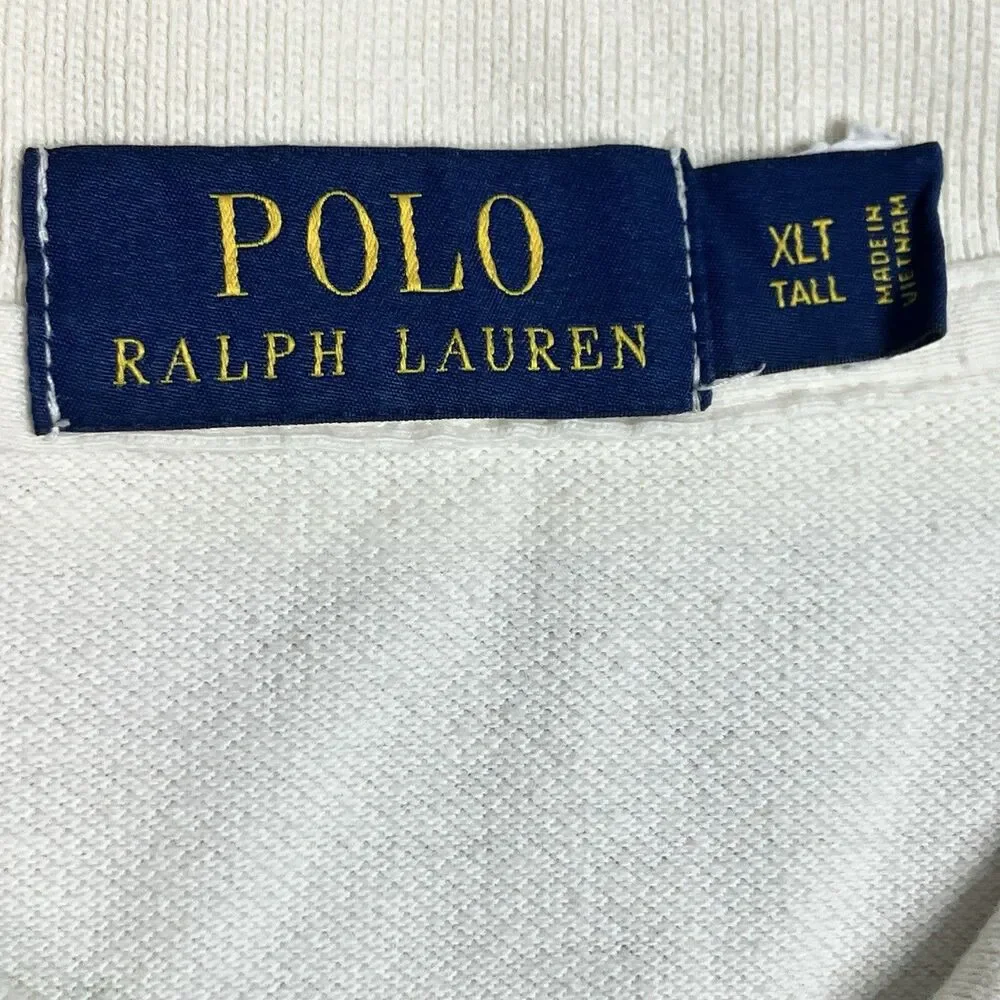 Polo Ralph Lauren Polo Shirt Mens XLT Cream Cotton Flesh Pony Classic Preppy